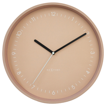 NeXtime Berlin Glass Analogue 30cm Wall Clock - Pink