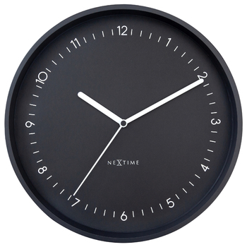 NeXtime Berlin Glass Analogue 30cm Wall Clock - Black