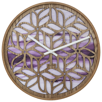 NeXtime Yogi Wood Analogue 40cm Wall Clock - Purple