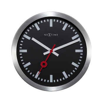 NeXtime 19cm Station Stripe Round Wall Clock Analogue Black