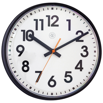NeXtime Peter Plastic Analogue 26cm Wall Clock - Black