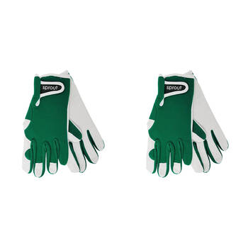 4pc Annabel Trends Sprout Goatskin Garden Gloves - Smokey pine