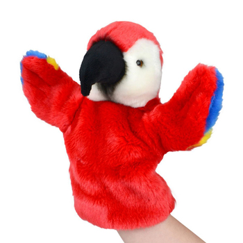 Lil Friends 26cm Red Parrot Animal Hand Puppet Kids Soft Toy - Red