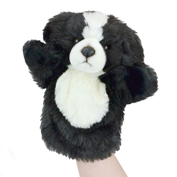 Lil Friends 26cm B Collie Animal Hand Puppet Kids Soft Toy - Black