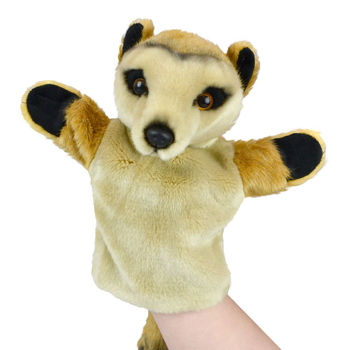 Lil Friends 26cm Meerkat Animal Hand Puppet Kids Soft Toy - Brown