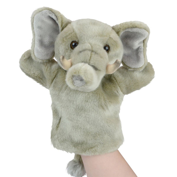 Lil Friends 26cm Elephant Animal Hand Puppet Kids Soft Toy - Grey
