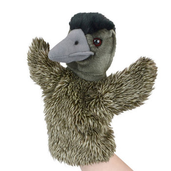 Lil Friends 26cm Emu Animal Hand Puppet Kids Soft Toy - Grey