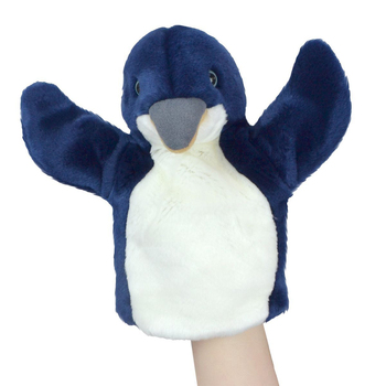 Lil Friends 26cm Penguin Animal Hand Puppet Kids Soft Toy - Blue