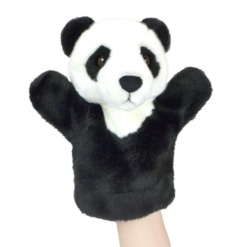 Lil Friends 26cm Panda Animal Hand Puppet Kids Soft Toy - Black