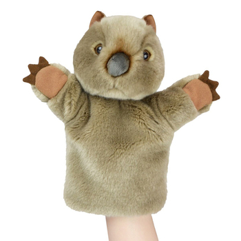 Lil Friends 26cm Wombat Animal Hand Puppet Kids Soft Toy - Grey