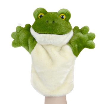 Lil Friends 26cm Frog Animal Hand Puppet Kids Soft Toy - Green