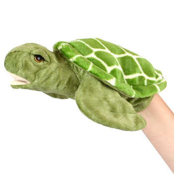 Lil Friends 26cm Turtle Animal Hand Puppet Kids Soft Toy - Green
