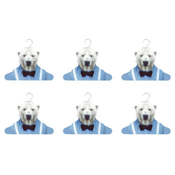 6PK Annabel Trends Zoo Portrait Coat Hanger/Hook - Polar Bear