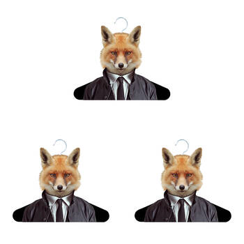 3PK Annabel Trends Zoo Portrait Coat Hanger/Hook - Fox