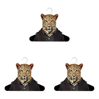 3PK Annabel Trends Zoo Portrait Coat Hanger/Hook - Leopard