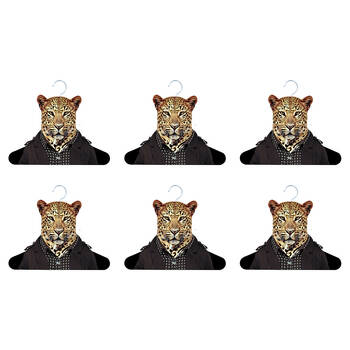 6PK Annabel Trends Zoo Portrait Coat Hanger/Hook - Leopard