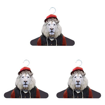 3PK Annabel Trends Zoo Portrait Coat Hanger/Hook - Lion