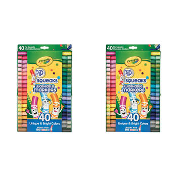 2x 40pc Crayola Pip-Squeaks Washable Markers Kids/Toddler 3y+