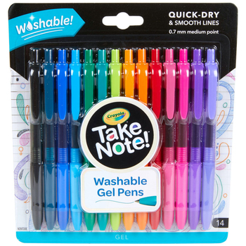 14pc Crayola Take Note Washable 0.7mm Quick-Dry Gel Pens