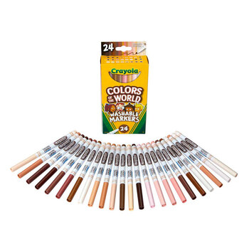 24pc Crayola Colours Of The World Fine Line Washable Markers For Kids 3+