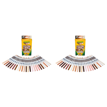 48pc Crayola Colours Of The World Fine Line Washable Markers For Kids 3+