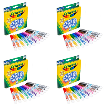 40pc Crayola Ultra Clean Classic Colours Washable Markers For Kids 4+