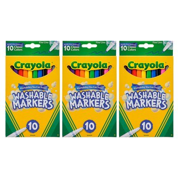 3x10pc Crayola Kids/Childrens Creative Washable Fineline Markers 36m+