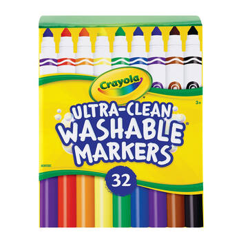 32pc Crayola Ultra-Clean Classic Washable Markers Colouring Set