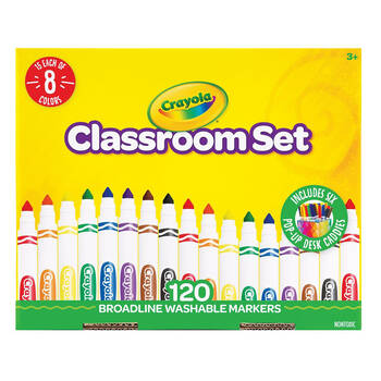 240pc Crayola Broadline Broad Tip Markers Classroom Set Kids 3y+