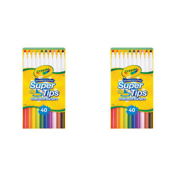 80pc Crayola Super Tips Washable Markers Colouring Set Kids 3y+