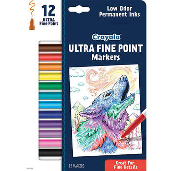 12pc Crayola Ultra Fine Point/Tip Coloring Markers Kids 8y+