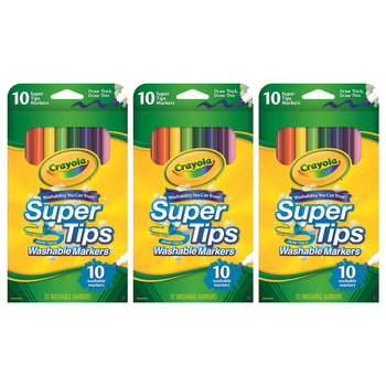 3PK 10pc Crayola Super Tips Washable Markers Art/Craft Pen 4y+