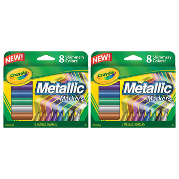 2PK 8pc Crayola Metallic Markers Colouring/Drawing Art/Craft 3y+