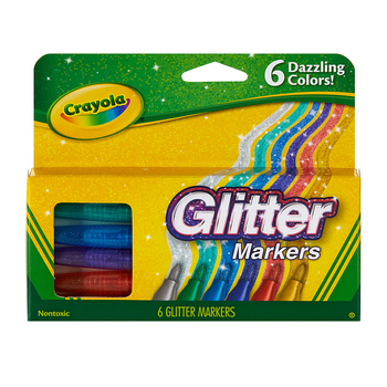 6pc Crayola Colouring Glitter Markers Art/Craft Drawing/Writing