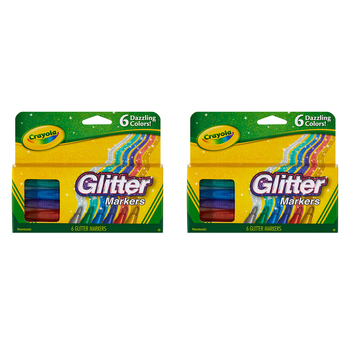 12pc Crayola Colouring Glitter Markers Art/Craft Drawing/Writing