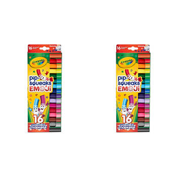 2x 16pc Crayola Pip-Squeaks Emoji Washable Markers Kids 3y+