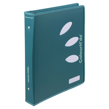 Colourhide 48cm Zipper Binder File/Document Organiser Teal Green