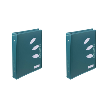 2PK Colourhide 48cm Zipper Binder File/Document Organiser Teal Green
