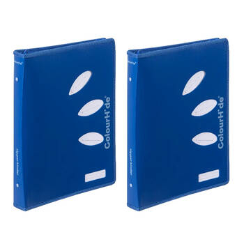 2PK Colourhide 48cm Zipper Binder File/Document Organiser Blue