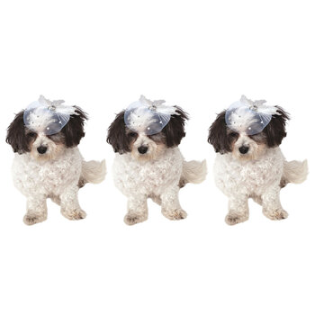 3PK Rubies Fancy Formal Hat for Pet Dog/Cat - Size S-M