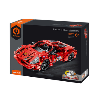 437pc iM.Master Pull Back Super Car Building Blocks Kids Toy Kit Red 6y+