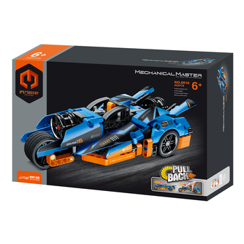 202pc iM.Master Pull Back Motorbike Building Blocks Kids Toy Set Blue 6y+