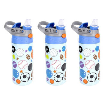 3PK Splash Kids's Insulated Drink Water Bottle w/ Flip-Top Lid 355ml Assorted