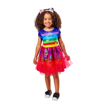Gabby Rainbow 2 Tutu Dress w/ Headpiece Costume Size 3-5y