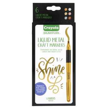 6pc Crayola Signature Liquid Metal Craft Markers 8+