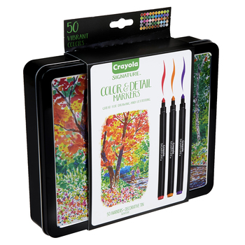 50pc Crayola Signature Colour & Detail Markers 8+