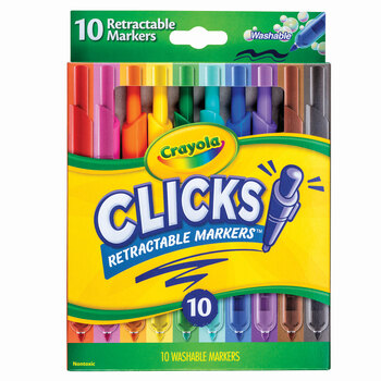 10pc Crayola Clicks Retractable Washable Markers 8+