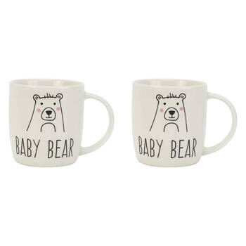 2PK Annabel Trends Drinking Coffee/Tea Mug Baby Bear 9x9cm - White