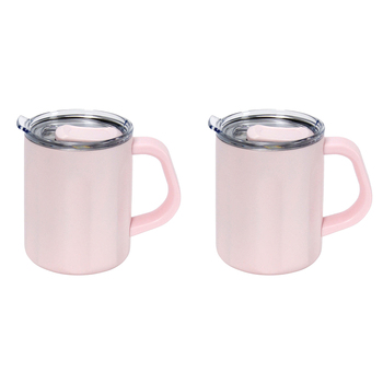 2PK Annabel Trends The Big Mug 470ml Double Walled Stainless Steel - Pink