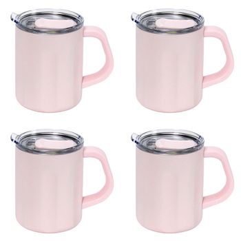 4PK Annabel Trends The Big Mug 470ml Double Walled Stainless Steel - Pink
